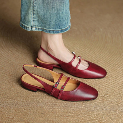LIANA LEATHER FLATS