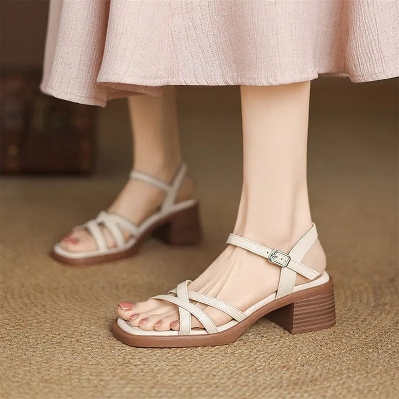 NOELLE LEATHER SANDALS
