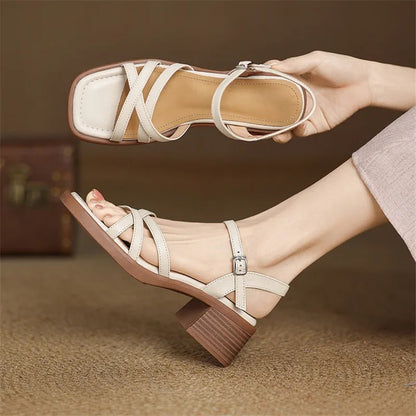 NOELLE LEATHER SANDALS